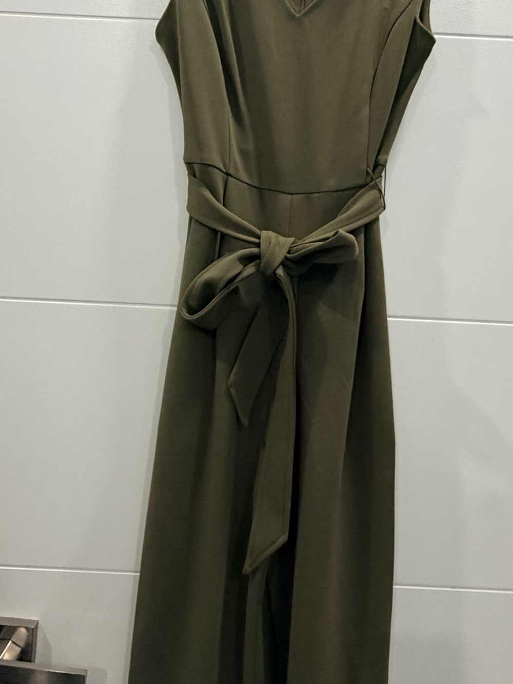 Calvin Klein Dark Olive Tie-Waist Jumpsuit